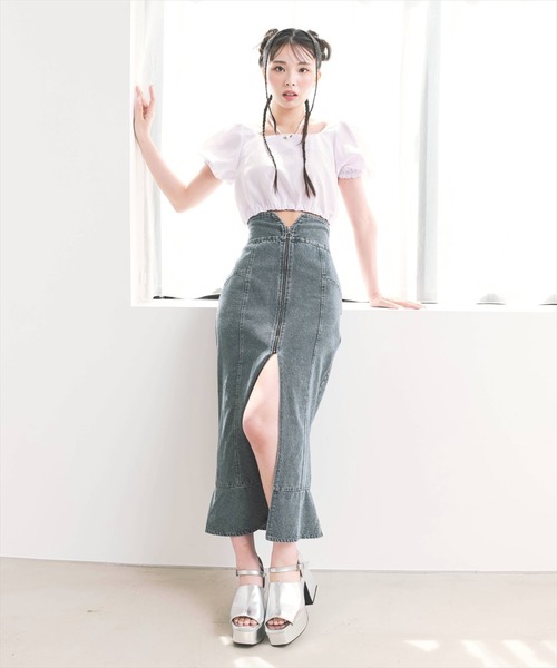 REDYAZEL（レディアゼル）の「ギンガムチェックパフスリーブブラウス（シャツ/ブラウス・レディース・ブラック/ベージュ/パープル・FREE）」の20枚目の写真