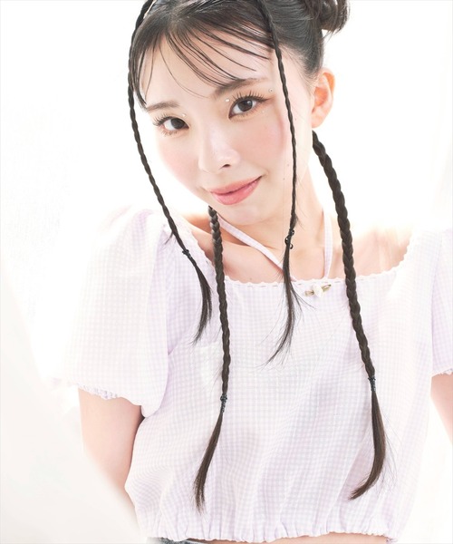 REDYAZEL（レディアゼル）の「ギンガムチェックパフスリーブブラウス（シャツ/ブラウス・レディース・ブラック/ベージュ/パープル・FREE）」の21枚目の写真