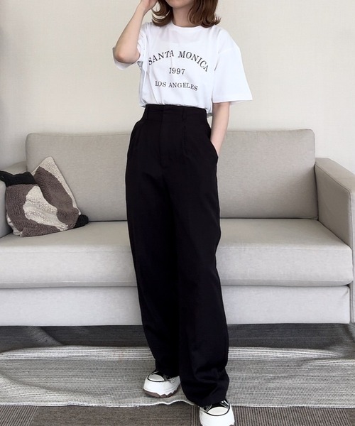 cuorequal(クオレコール)の「英字ロゴプリント半袖Tシャツ(Tシャツ/カットソー・レディース・ホワイト・LARGE/MEDIUM)」の9枚目の写真