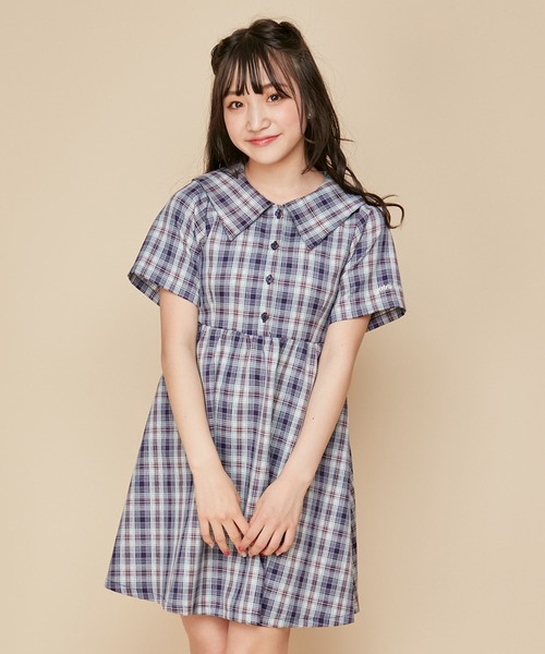 ラブハートチェックリボンワンピース ラブハートチェックリボンワンピース