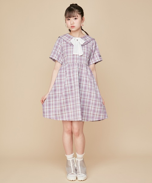 Jenni ピンク チェック柄 ワンピース メリージェニー merry jenny