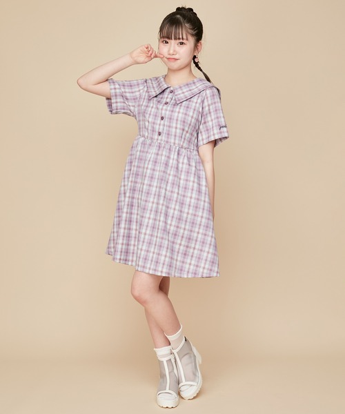 JENNI love（ジェニィラブ）の「チェック柄セーラーワンピ（ワンピース