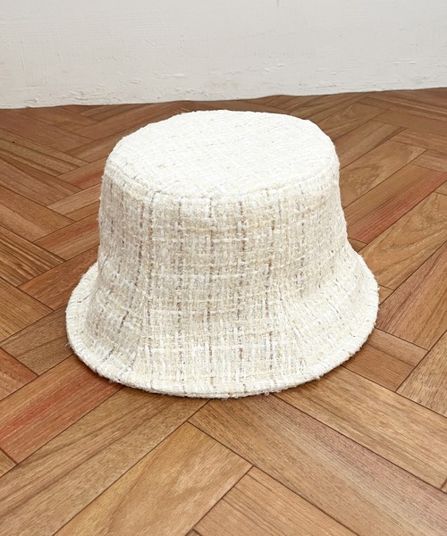 DEICY（デイシー）の「ファンシーツイードチューリップハット（ハット・レディース・ブラック/オフホワイト・FREE）」の6枚目の写真