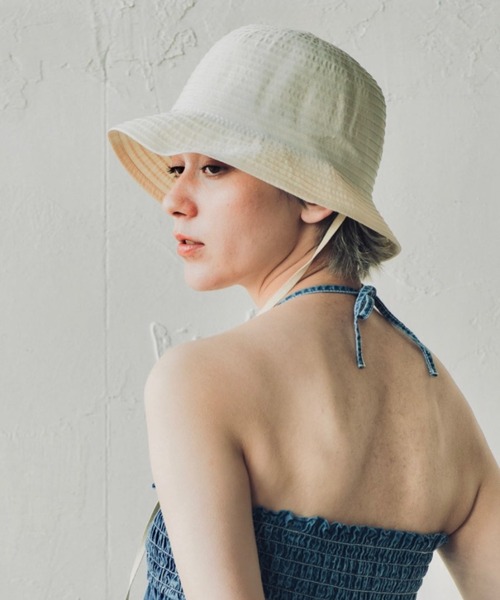 ORIENT MILLINERY（オリエント ミリナリー）の「GRAN【ｸﾞﾗﾝ】グログランブレードハット（ハット・レディース・パープル/グリーン/オフホワイト/ブラック・FREE）」の2枚目の写真