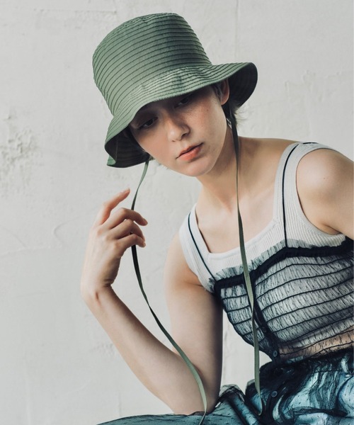 ORIENT MILLINERY（オリエント ミリナリー）の「GRAN【ｸﾞﾗﾝ】グログランブレードハット（ハット・レディース・パープル/グリーン/オフホワイト/ブラック・FREE）」の3枚目の写真