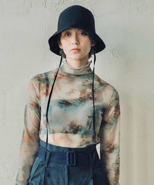 ORIENT MILLINERY（オリエント ミリナリー）の「GRAN【ｸﾞﾗﾝ】グログランブレードハット（ハット・レディース・パープル/グリーン/オフホワイト/ブラック・FREE）」の13枚目の写真