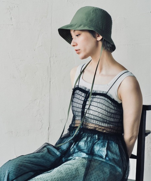 ORIENT MILLINERY（オリエント ミリナリー）の「GRAN【ｸﾞﾗﾝ】グログランブレードハット（ハット・レディース・パープル/グリーン/オフホワイト/ブラック・FREE）」の9枚目の写真