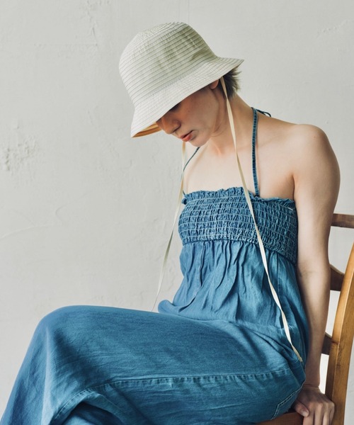 ORIENT MILLINERY（オリエント ミリナリー）の「GRAN【ｸﾞﾗﾝ】グログランブレードハット（ハット・レディース・パープル/グリーン/オフホワイト/ブラック・FREE）」の7枚目の写真