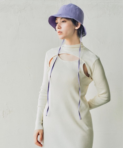 ORIENT MILLINERY（オリエント ミリナリー）の「GRAN【ｸﾞﾗﾝ】グログランブレードハット（ハット・レディース・パープル/グリーン/オフホワイト/ブラック・FREE）」の12枚目の写真