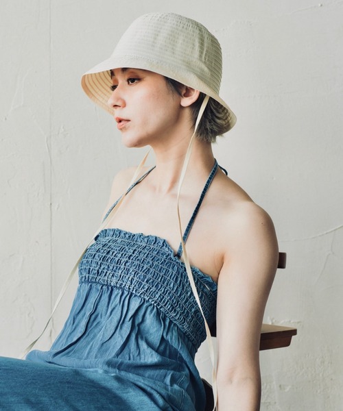 ORIENT MILLINERY（オリエント ミリナリー）の「GRAN【ｸﾞﾗﾝ】グログランブレードハット（ハット・レディース・パープル/グリーン/オフホワイト/ブラック・FREE）」の21枚目の写真