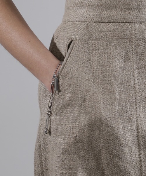 mici（ミチ）の「(mici)ラインペイントリネンスカート（スカート・レディース・ブラック/ベージュ・SMALL/MEDIUM）」の15枚目の写真