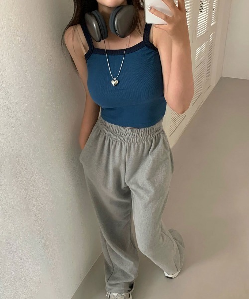 BEIDELLI（ベイデリー）の「[BELLIDE MADE] ミックス配色クロップキャミソール（キャミソール・レディース・ネイビー/ライム/ピンク/ホワイト/ライトブルー・FREE）」の22枚目の写真