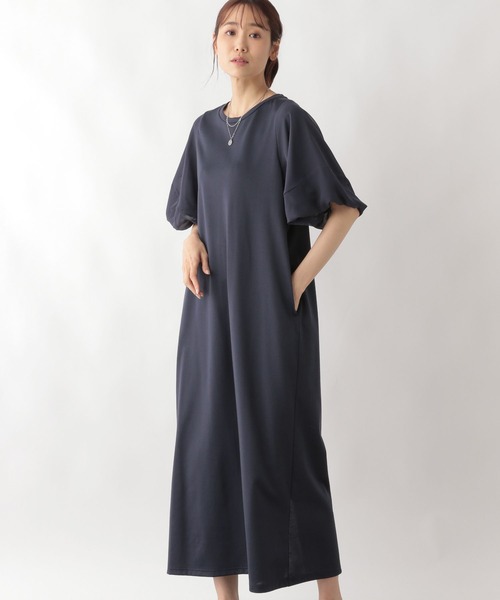 GLOBAL WORK（グローバルワーク）の「ヘビロッTEE袖シフォンワンピース/123883（ワンピース・レディース・ブラック/ダークグリーン/ネイビー・FREE）」の16枚目の写真