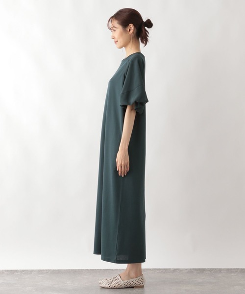 GLOBAL WORK（グローバルワーク）の「ヘビロッTEE袖シフォンワンピース/123883（ワンピース・レディース・ブラック/ダークグリーン/ネイビー・FREE）」の18枚目の写真