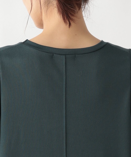 GLOBAL WORK（グローバルワーク）の「ヘビロッTEE袖シフォンワンピース/123883（ワンピース・レディース・ブラック/ダークグリーン/ネイビー・FREE）」の9枚目の写真