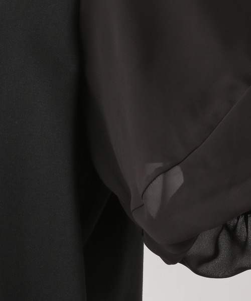 GLOBAL WORK（グローバルワーク）の「ヘビロッTEE袖シフォンワンピース/123883（ワンピース・レディース・ブラック/ダークグリーン/ネイビー・FREE）」の13枚目の写真