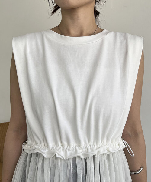 CAPRICIEUX LE'MAGE（カプリシューレマージュ）の「ドッキングチュールワンピース（ワンピース・レディース・オフホワイト/ブラック・36/38）」の17枚目の写真