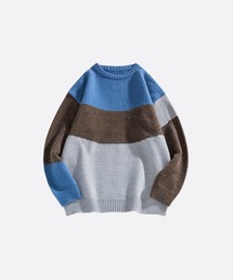 Contrast Color Stitching Knit