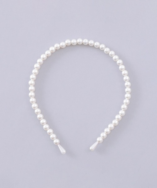 一点物♡カチューシャコーナー273シンプル大小パール沢山ブラックカチューシャ高級 アクセサリー：カチューシャ】【ANGEL R/エンジェルアール