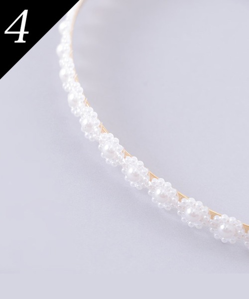一点物♡カチューシャコーナー273シンプル大小パール沢山ブラックカチューシャ高級 アクセサリー：カチューシャ】【ANGEL R/エンジェルアール