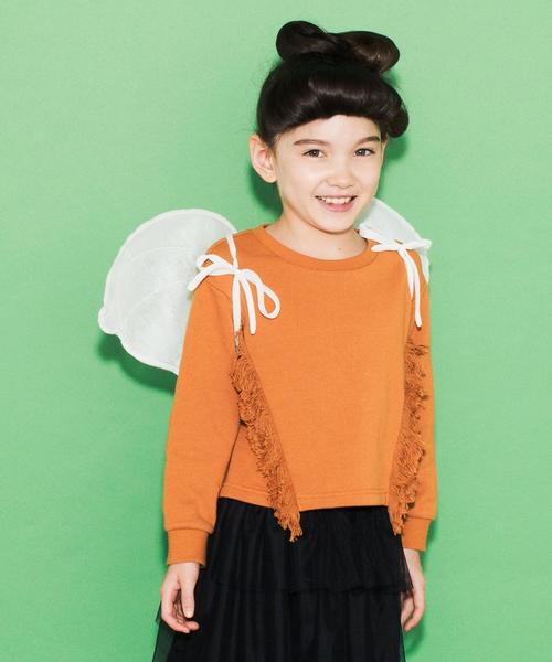 green label relaxing（グリーンレーベルリラクシング）の「【KIDS】ウラケフリンジプルオーバー ロングスリーブ（Tシャツ/カットソー・キッズ・ワインレッド/マスタード・105/115/125/135/95）」の10枚目の写真