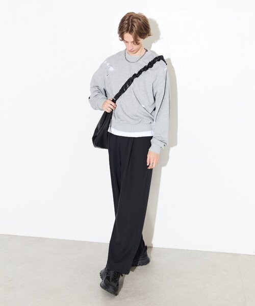 Lui's（ルイス）の「【Neucon/ニューコン】シンセティックレザーシャーリングショルダーバッグ（ショルダーバッグ・メンズ・ブラック/チャコールグレー・FREE）」の12枚目の写真