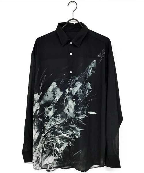 NOVESSEL/ノベセル』シフォン花柄シースルー長袖シャツ（シャツ