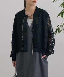 総花柄レースMA-1ブルゾン
