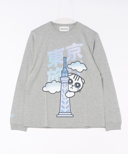 NO WAY(ノーウェイ)の「/Grace Chow/グレース チョウ/Graphic/Design L/S T(Tシャツ/カットソー・レディース・グレー/ブラック・MEDIUM/SMALL)」の2枚目の写真