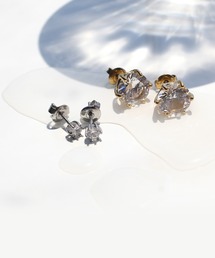 金属アレルギー対応 一粒キュービックジルコニアピアス