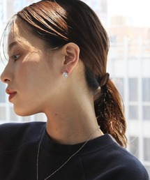 金属アレルギー対応 一粒キュービックジルコニアピアス
