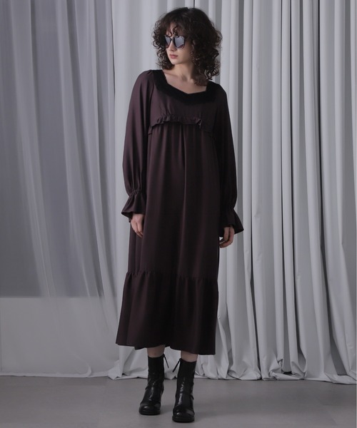 mici（ミチ）の「(mici)キュプラフィブリルワンピース（ワンピース・レディース・ブラウン/ワインレッド・FREE）」の10枚目の写真