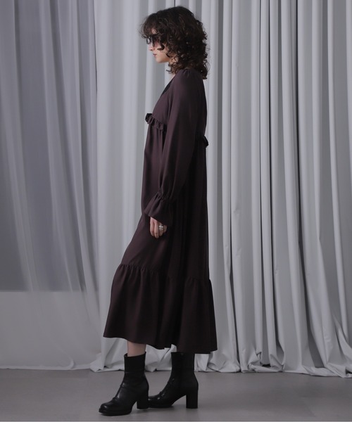 mici（ミチ）の「(mici)キュプラフィブリルワンピース（ワンピース・レディース・ブラウン/ワインレッド・FREE）」の11枚目の写真