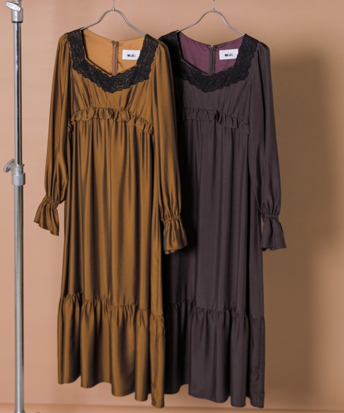 mici（ミチ）の「(mici)キュプラフィブリルワンピース（ワンピース・レディース・ブラウン/ワインレッド・FREE）」の13枚目の写真