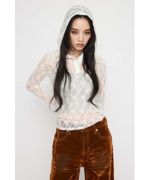 LAGUAGEM FLOR LACE HOODIE トップス LAGUA GEM（ラグアジェム）の「FLOR LACE HOODIE トップス（T