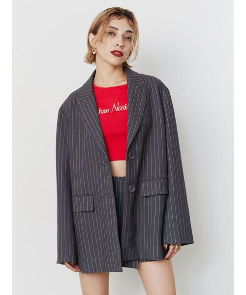 EVRIS（エヴリス）の「ラップミニスカート【セットアップ着用可能】（スカート・レディース・グレー/ブラック・MEDIUM/SMALL）」の6枚目の写真