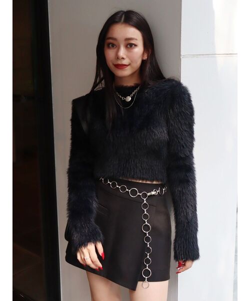 EVRIS（エヴリス）の「ラップミニスカート【セットアップ着用可能】（スカート・レディース・グレー/ブラック・MEDIUM/SMALL）」の9枚目の写真