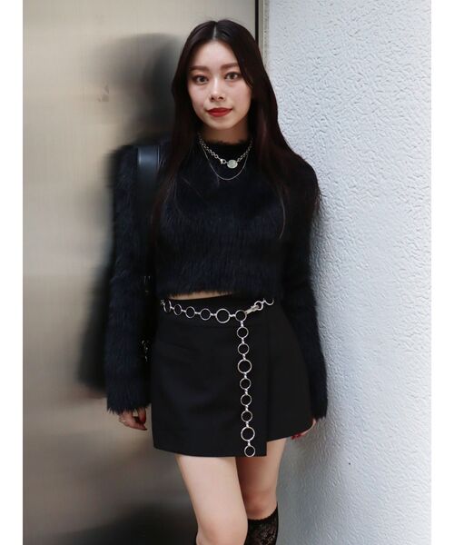 EVRIS（エヴリス）の「ラップミニスカート【セットアップ着用可能】（スカート・レディース・グレー/ブラック・MEDIUM/SMALL）」の10枚目の写真