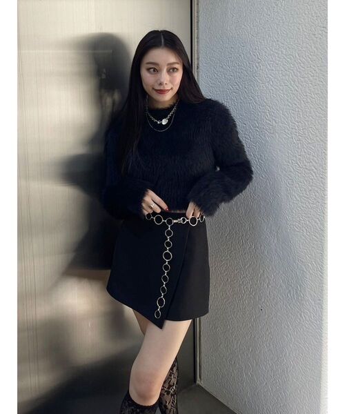 EVRIS（エヴリス）の「ラップミニスカート【セットアップ着用可能】（スカート・レディース・グレー/ブラック・MEDIUM/SMALL）」の12枚目の写真