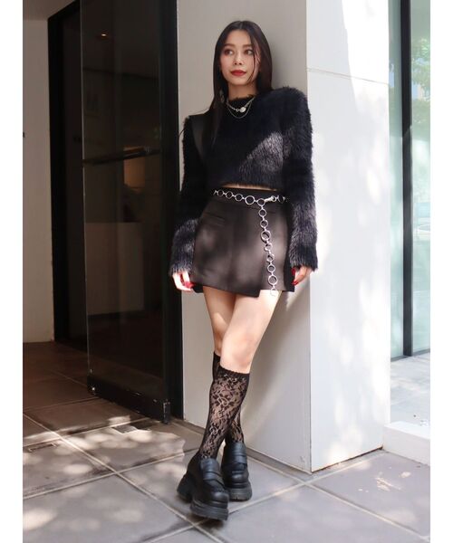 EVRIS（エヴリス）の「ラップミニスカート【セットアップ着用可能】（スカート・レディース・グレー/ブラック・MEDIUM/SMALL）」の14枚目の写真