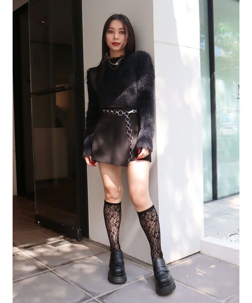 EVRIS（エヴリス）の「ラップミニスカート【セットアップ着用可能】（スカート・レディース・グレー/ブラック・MEDIUM/SMALL）」の15枚目の写真