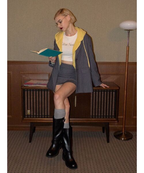 EVRIS（エヴリス）の「ラップミニスカート【セットアップ着用可能】（スカート・レディース・グレー/ブラック・MEDIUM/SMALL）」の21枚目の写真