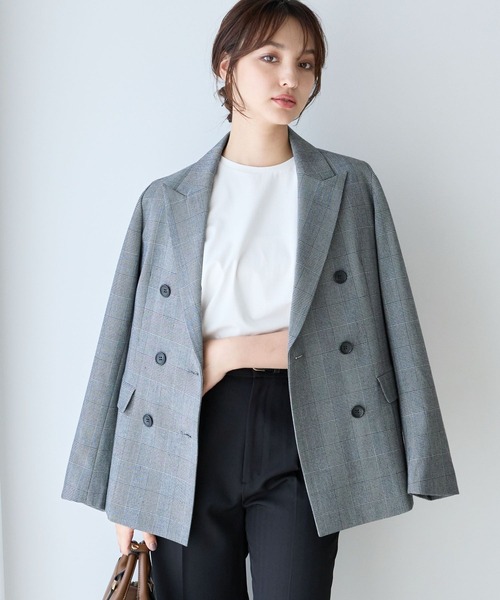 ❤ヨウ☆【ジュン アシダ】✨美品　テーラードジャケット　黒地に白　11号 ジャケット | jun ashida Multiblack (Women)/ジュン アシダ