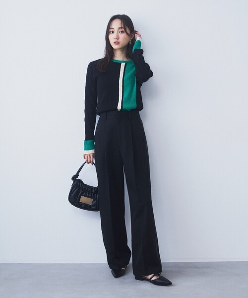 THE SHOP TK （ザ ショップ ティーケー ）の「ストライプ配色リブニット【洗える】（ニット/セーター・レディース・ベージュ系その他7/チャコール/ブラック系4・13/12）」の7枚目の写真