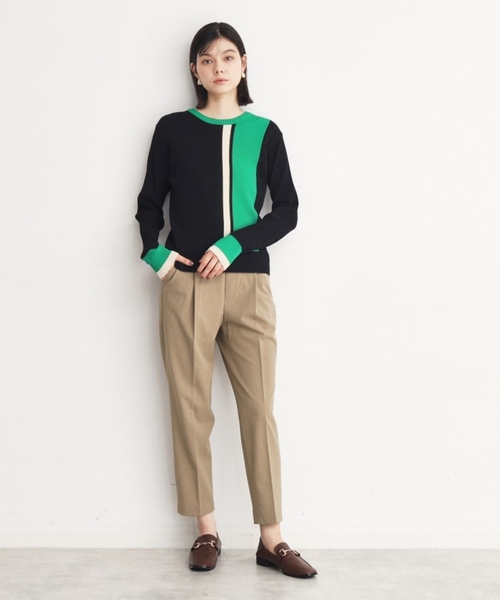 THE SHOP TK （ザ ショップ ティーケー ）の「ストライプ配色リブニット【洗える】（ニット/セーター・レディース・ベージュ系その他7/チャコール/ブラック系4・13/12）」の9枚目の写真