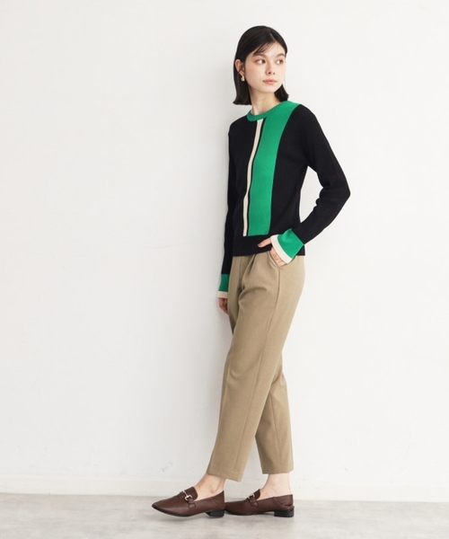 THE SHOP TK （ザ ショップ ティーケー ）の「ストライプ配色リブニット【洗える】（ニット/セーター・レディース・ベージュ系その他7/チャコール/ブラック系4・13/12）」の10枚目の写真