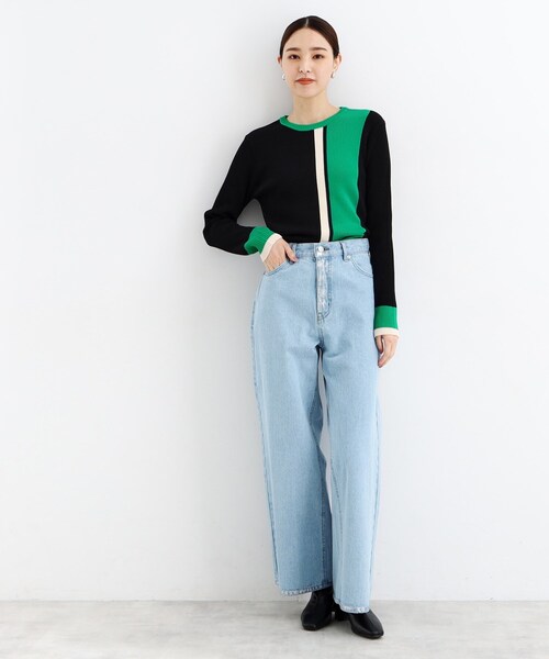 THE SHOP TK （ザ ショップ ティーケー ）の「ストライプ配色リブニット【洗える】（ニット/セーター・レディース・ベージュ系その他7/チャコール/ブラック系4・13/12）」の12枚目の写真