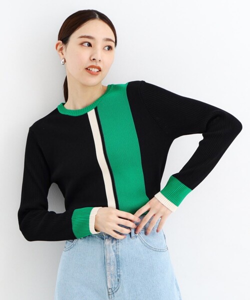 THE SHOP TK （ザ ショップ ティーケー ）の「ストライプ配色リブニット【洗える】（ニット/セーター・レディース・ベージュ系その他7/チャコール/ブラック系4・13/12）」の13枚目の写真