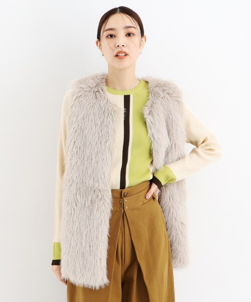 THE SHOP TK （ザ ショップ ティーケー ）の「ストライプ配色リブニット【洗える】（ニット/セーター・レディース・ベージュ系その他7/チャコール/ブラック系4・13/12）」の21枚目の写真
