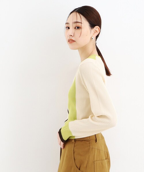 THE SHOP TK （ザ ショップ ティーケー ）の「ストライプ配色リブニット【洗える】（ニット/セーター・レディース・ベージュ系その他7/チャコール/ブラック系4・13/12）」の22枚目の写真